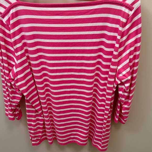 Talbots Pink and White Cotton Top - Picture 3 of 3
